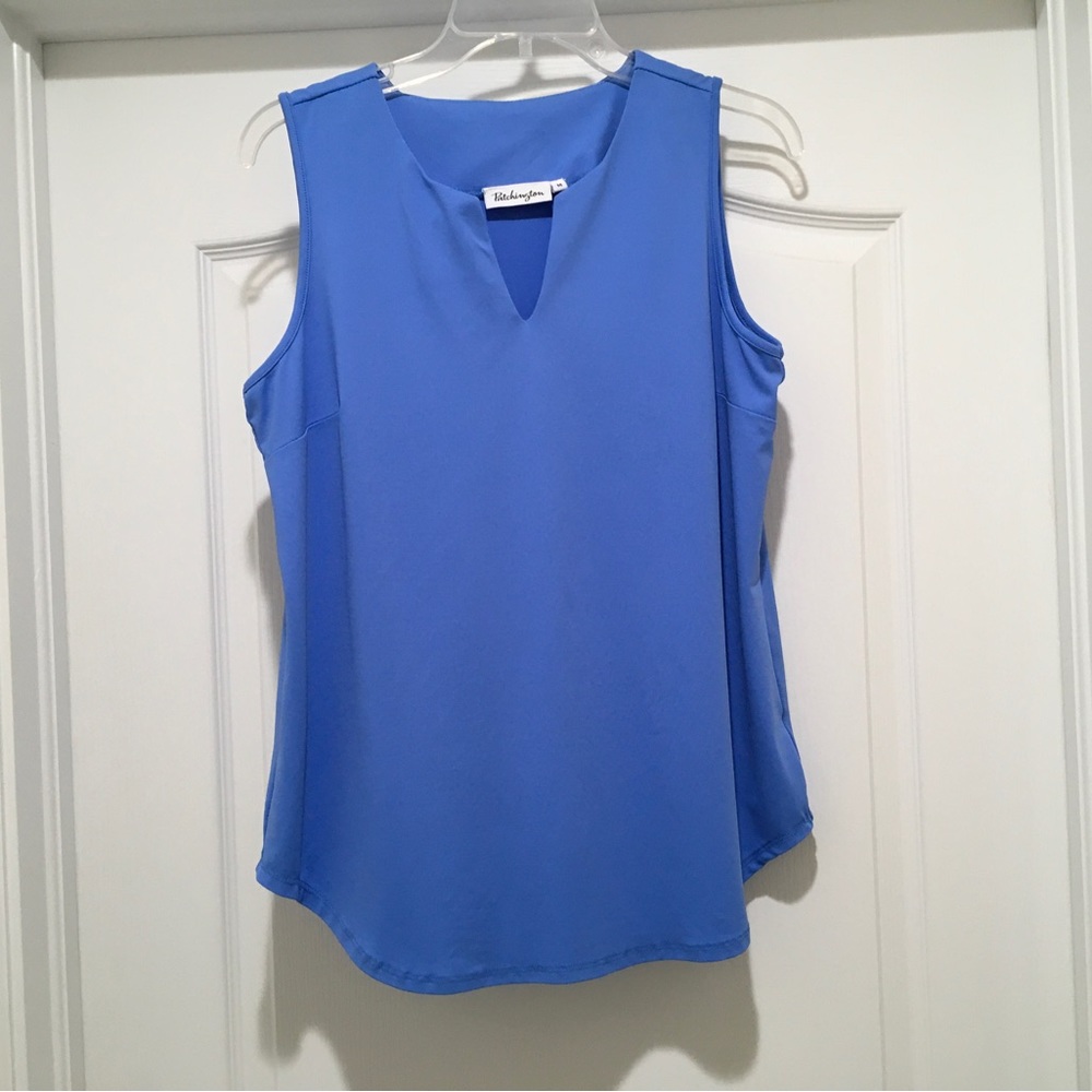 Patchington sleeveless, v neck top, M,excellent condition, nice stretchy fabric